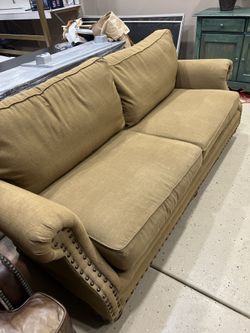 High-End Upholstered Sofa w/ Nailhead Trim – Excellent Condition
