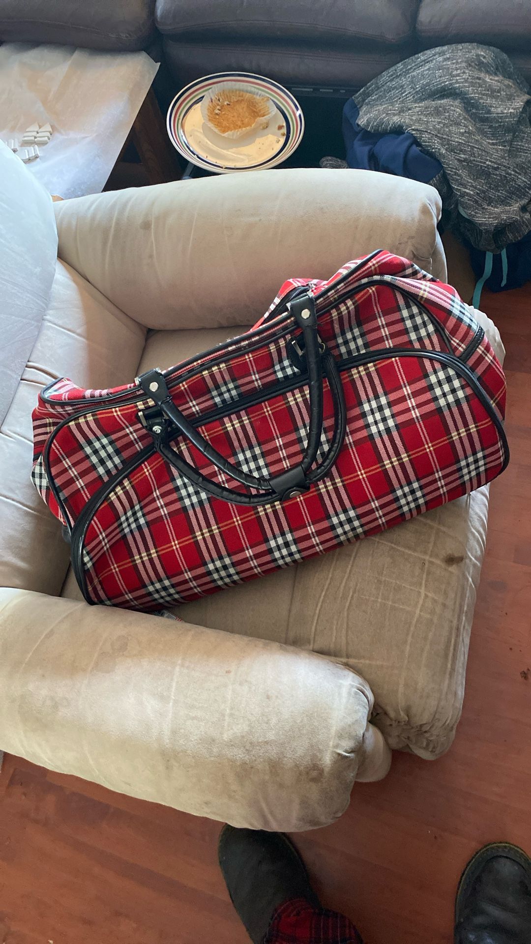 Plaid Luggage Bag