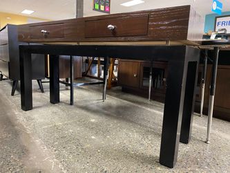 Black & Brown 2-Drawer Sofa Table