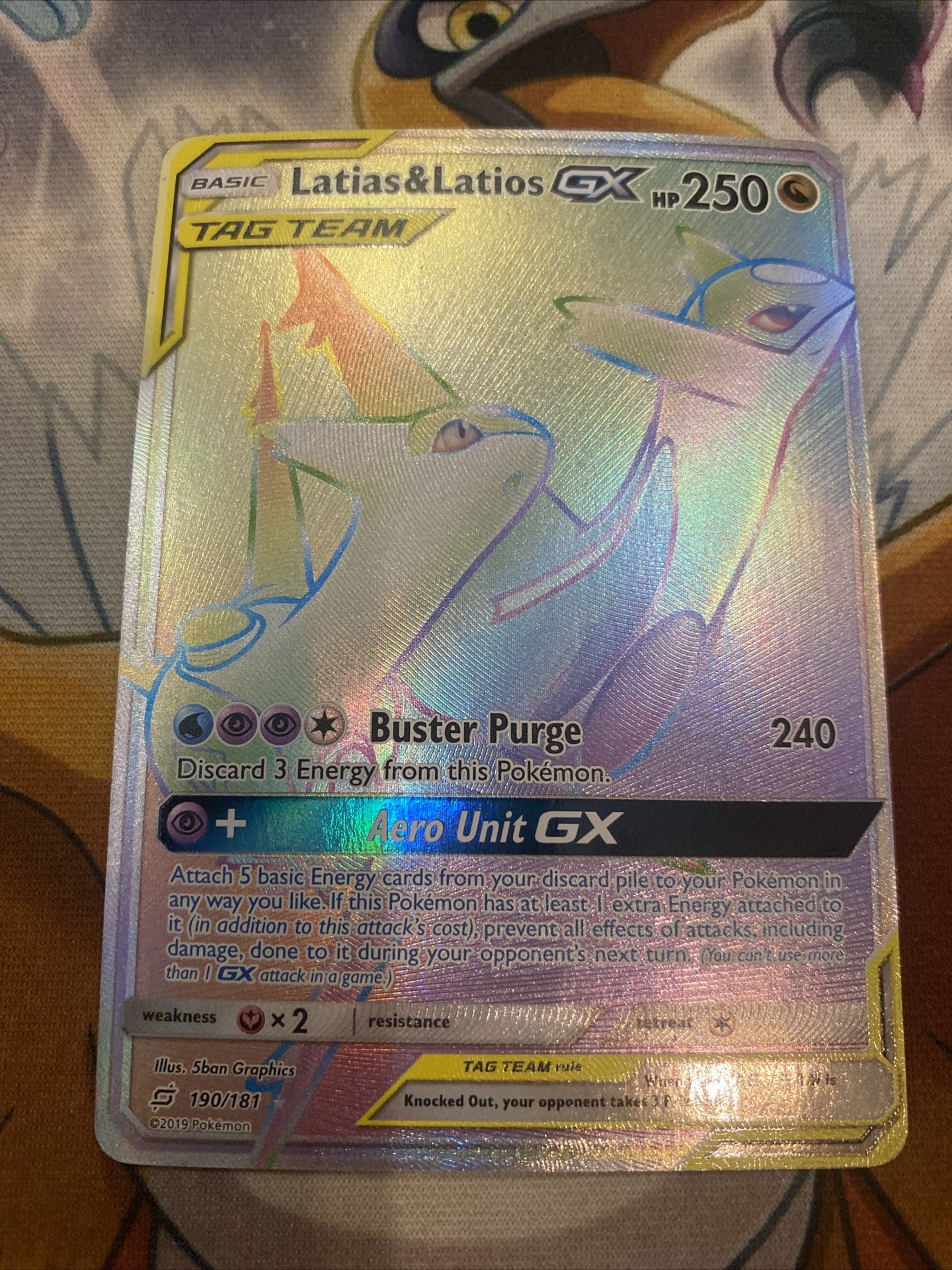 Pokemon Latias & Latios GX 190/181 Secret Rainbow Rare Team Up Near Mint NM