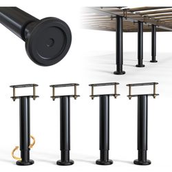Under Bed Metal Support Legs, Adjustable Height Bed Frame Support Leg, Bed Slat Support Leg for Heavy Duty/Wooden/King/Queen Bed Frame (7"-12.6" (4pcs