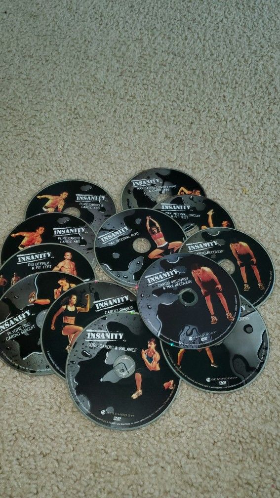 Workout DVDs, P90x, Insanity, Turbo Jam, Etc