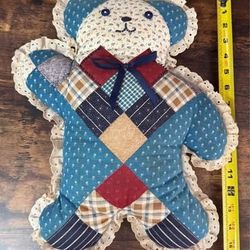 Vintage Handmade Patchwork Bear Pillow just $5 xox