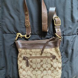 Coach 10403 Brown and Tan Messenger Bag Signature Design