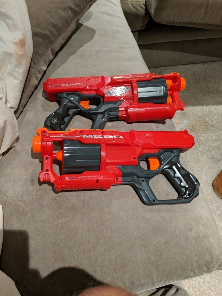 2 Nerf Mega Guns No Bullets