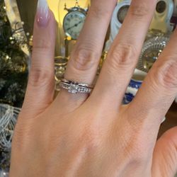 14K Gold Engagement Wedding Ring Set With Natural Diamonds