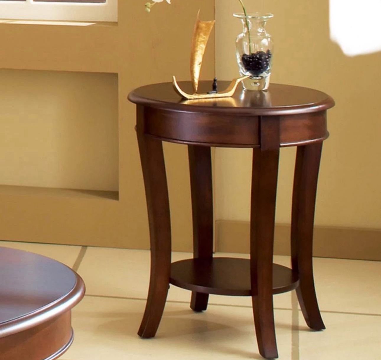 Wooden End Table in Cherry Brown Finish, New in the box