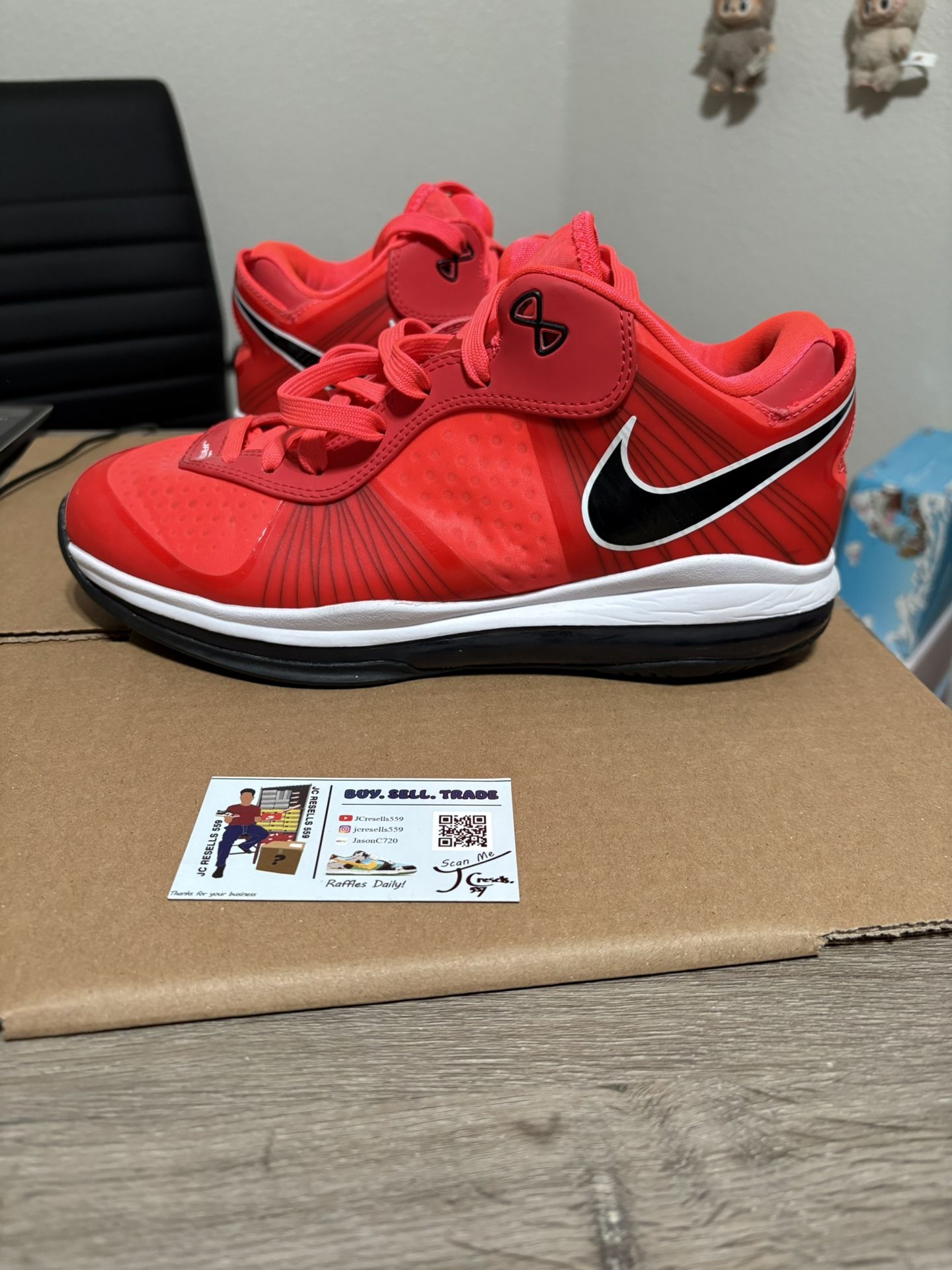 Size 9.5 - Nike LeBron 8 V/2 Low Solar Red