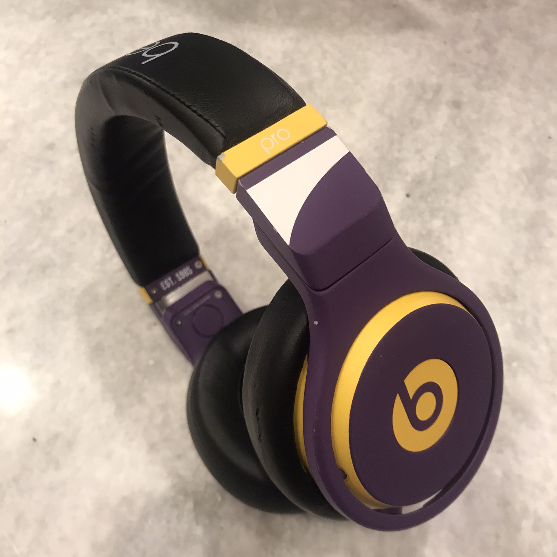purple yellow custom beats by dre PRO headphones