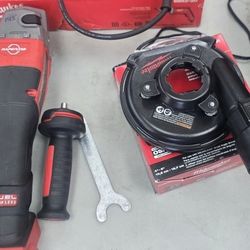MILWAUKEE FUEL M18 RAPID STOP GRINDER WITH DUST COLECTING GUARD 195$ TOOL ONLY OR 140 WITHOUT GUARD THE GUARD RETAILS FOR 100$ ALONE