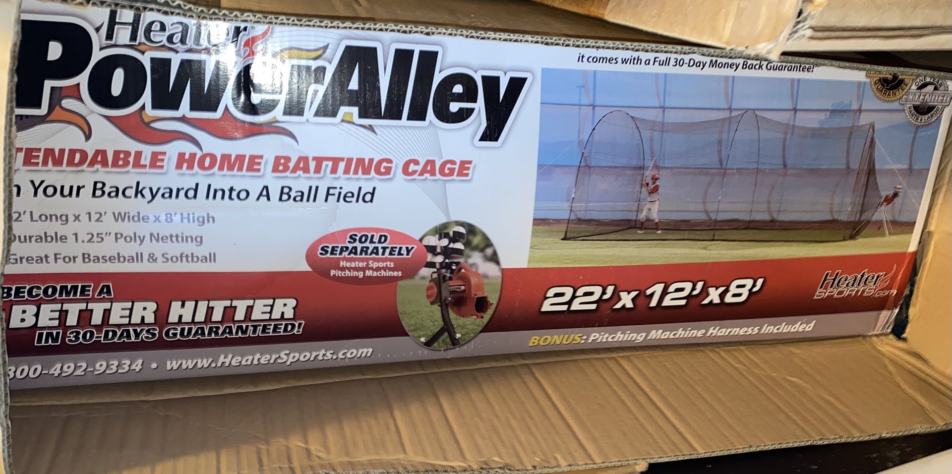 Heater Sports Power Alley Batting Cage & Pitching Machine