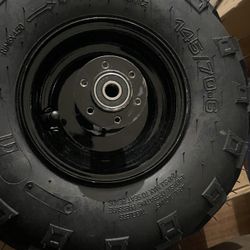 145/70-6 Tire with Rim, Mini Bike Tires Assembly Kit Replacement Parts for Coleman CT100U,V-Tread Tire