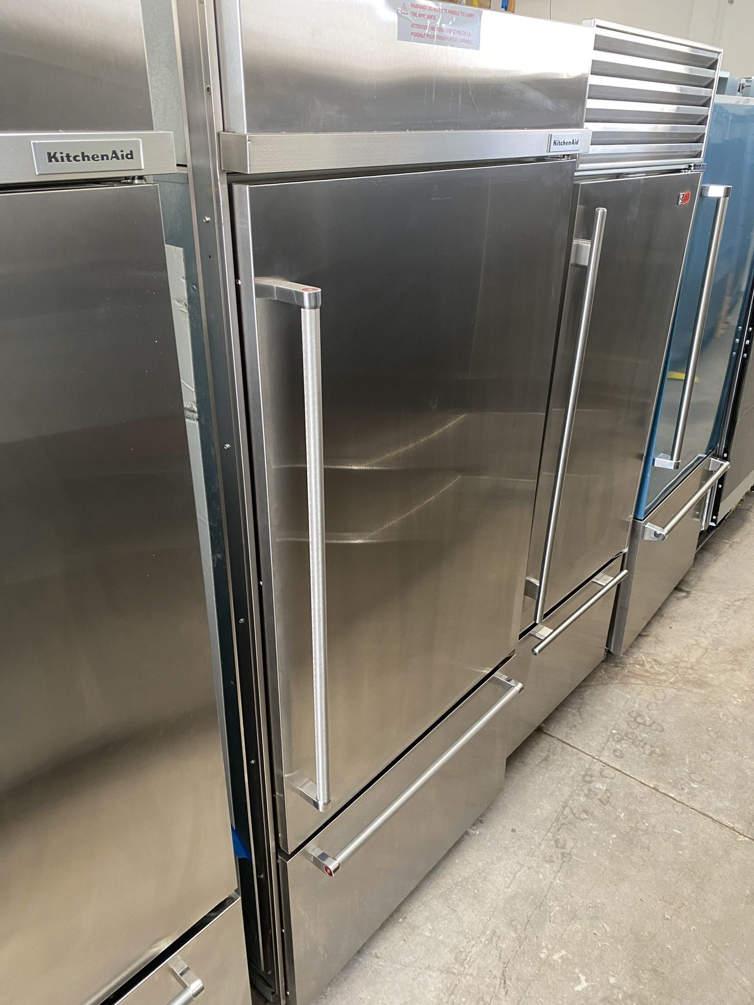Kitchen Aid 36” Built In Bottom Freezer Fridge
