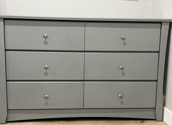 Gray 6 Drawers Dresser