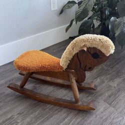 Vintage Wooden Rocking Horse