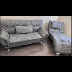Faux Leather Armless Sofas