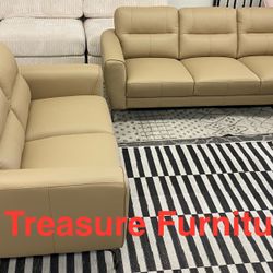 New Top Grain Leather Sofa Set (Finance and Delivery)