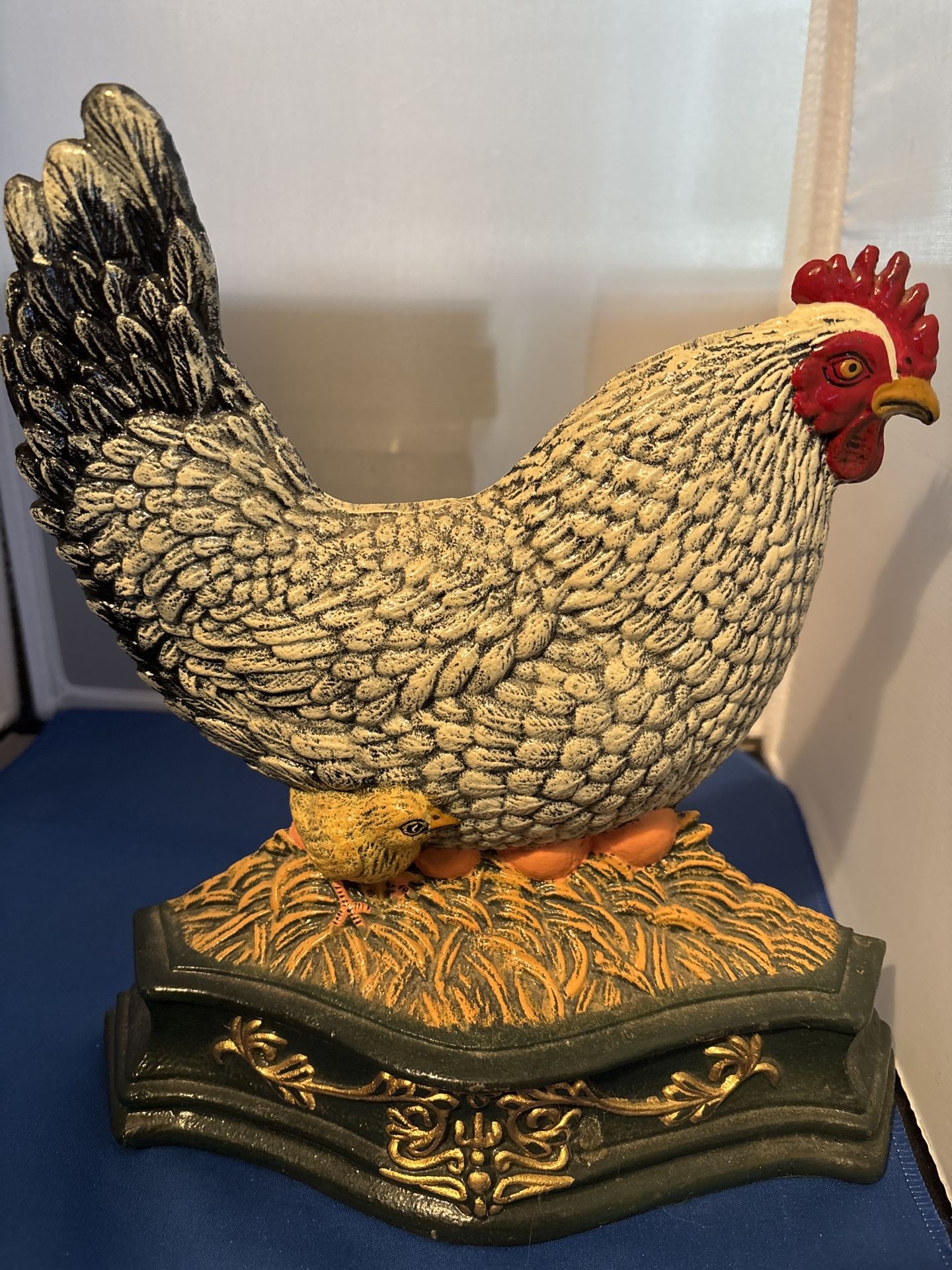 Rooster Chicken Doorstop Cast-Iron