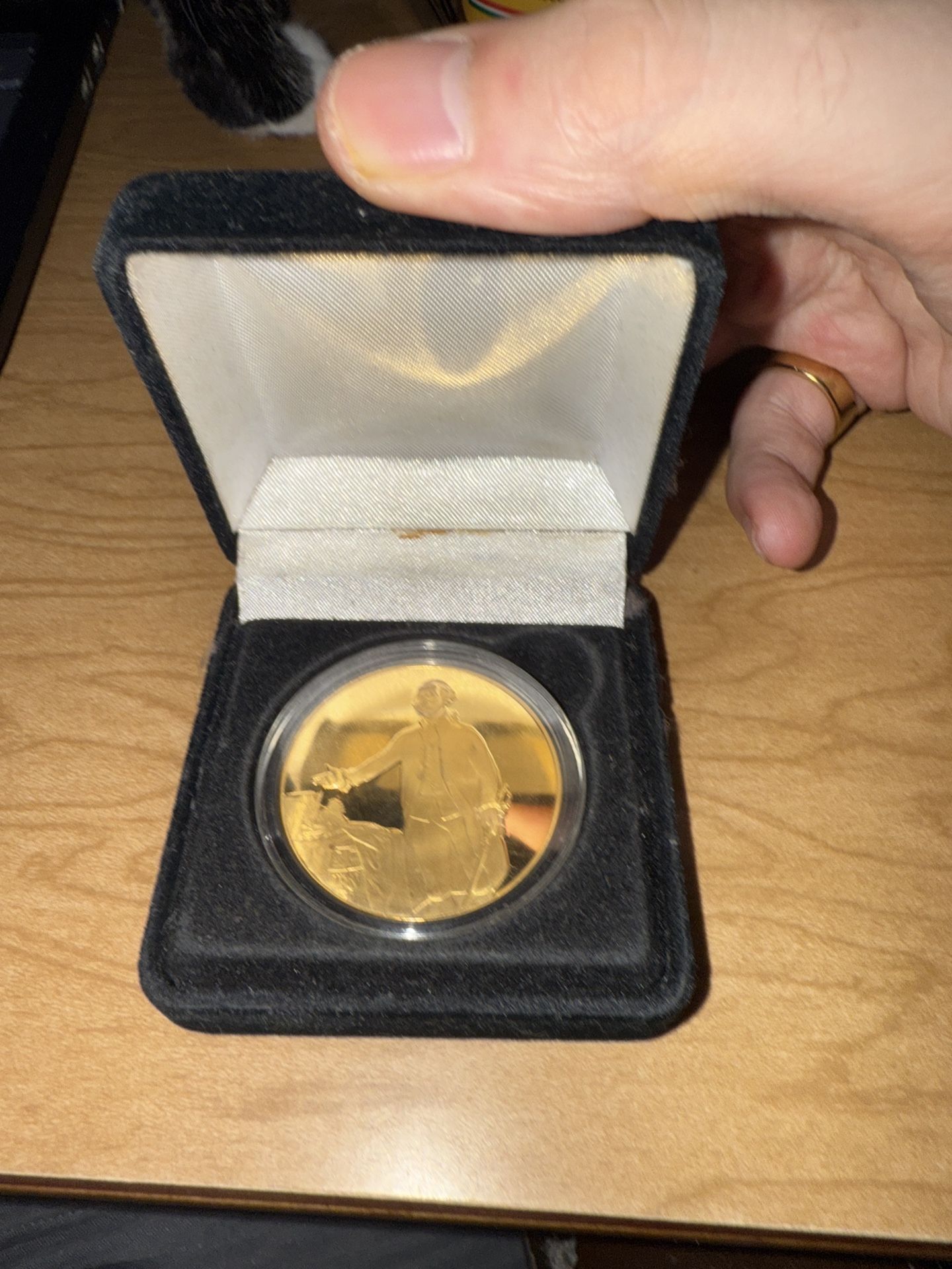 24KT GOLD PLATED SILVER COIN - US Presidential Portrait Medal