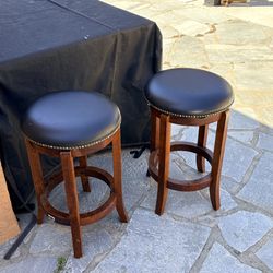 Wood and Leather bar stools $60 each