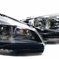 HEADLIGHTS FOR 13-16 FORD ESCAPE PAIR BLACK HOUSING 