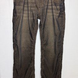 Men’s Vintage Mek Denim Brown Unique 5-Pocket Button Designed Pants  38”x32”