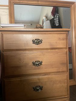 Nightstand And Matching Mirror