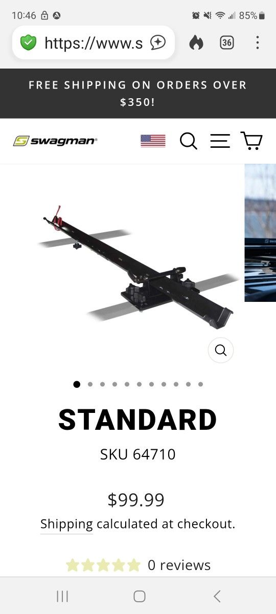 Swagman® 64710 - Standard Fork Down Roof Mount Bike Rack
