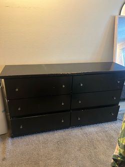 Black 6-Drawer Double Dresser