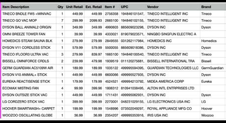 CHECK OUT THAT RETAIL COLUMN!!! Pre owned vacuums/mopvacs/fans/misters/sauna