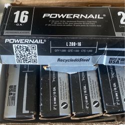 Power Nails 16 Gage 2”   5000  Hard Wood Flooring L-cleat Nails
