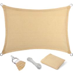 10’ x 20’ Rectangle Sun Shade Sail – Outdoor Patio & Garden Canopy, Beige