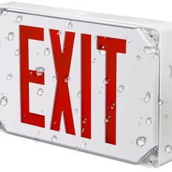 Wet Location Exit Sign with Red Letters