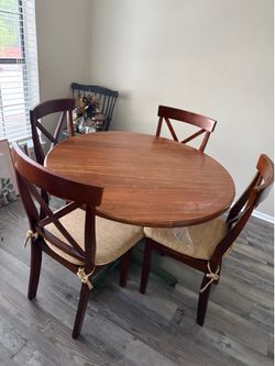 **Solid Wood 42” Table and 4 Chairs**