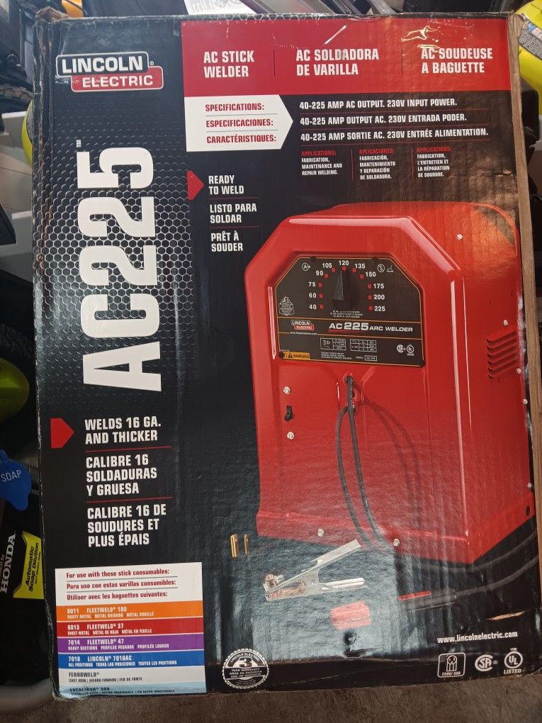 Lincoln Electric
225 Amp Arc/Stick Welder AC225S, 230V
846
