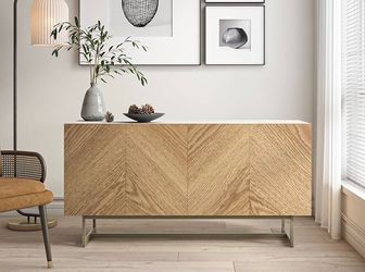 Faux Marble Top Mid Century Modern TV Stand for TVs up to 65“