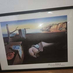 Salvador Dali Lithograph Melting Clocks USA Framed Hang Ready