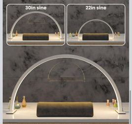 Half Moon Nail & Lash Light - 22In Wide Desk Lamp, 3 Color Temperatures 3000k-6500k, White