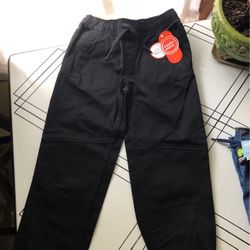 NEW,Boys Black Draw String Waist, 4 Pocket ,Sz 7-8
