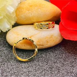 NEW 18K Gold Plated Crystal CZ Hoop Huggie Earrings