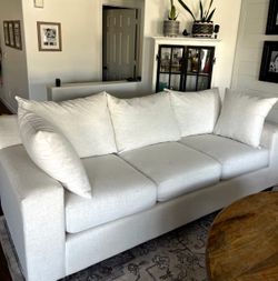 2  White Linen Sofas (will sell separately )@850.00 each