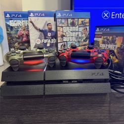 ps4 PlayStation 4 con 4 juegos y buenos 2 mandos los cables excelente play 4