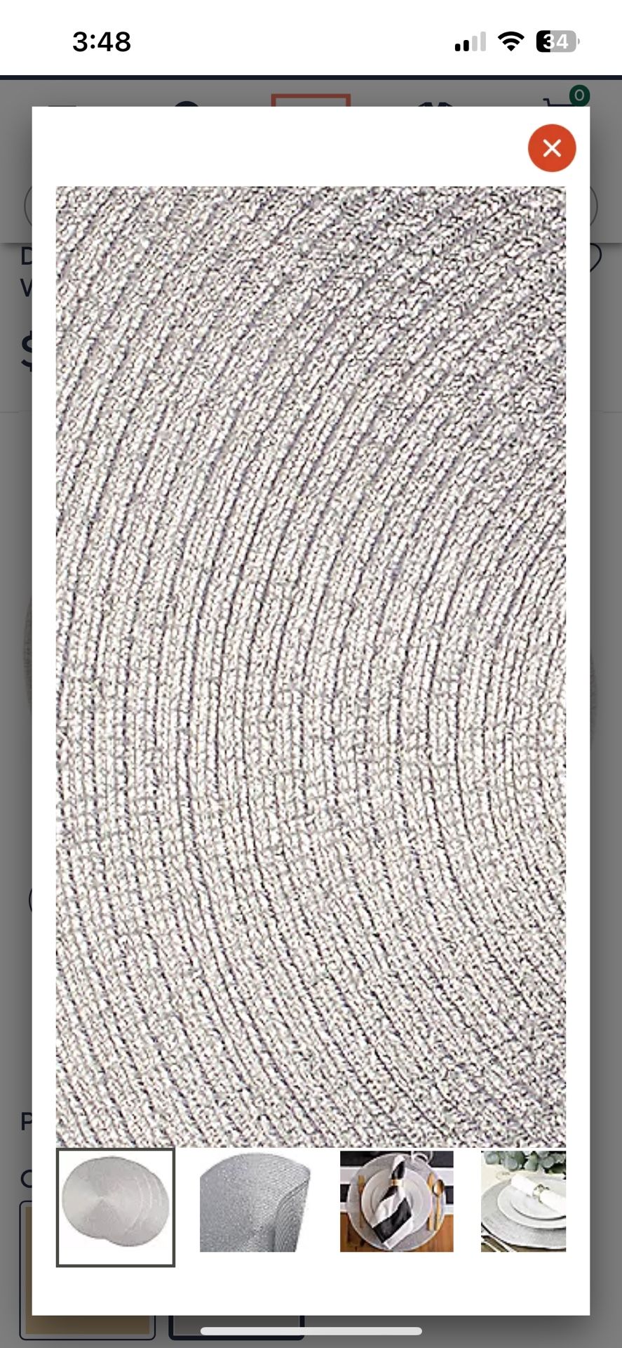 Silver Metallic Round Woven Placemats