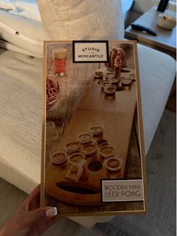 Wooden mini beer pong