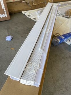 White faux wood blinds