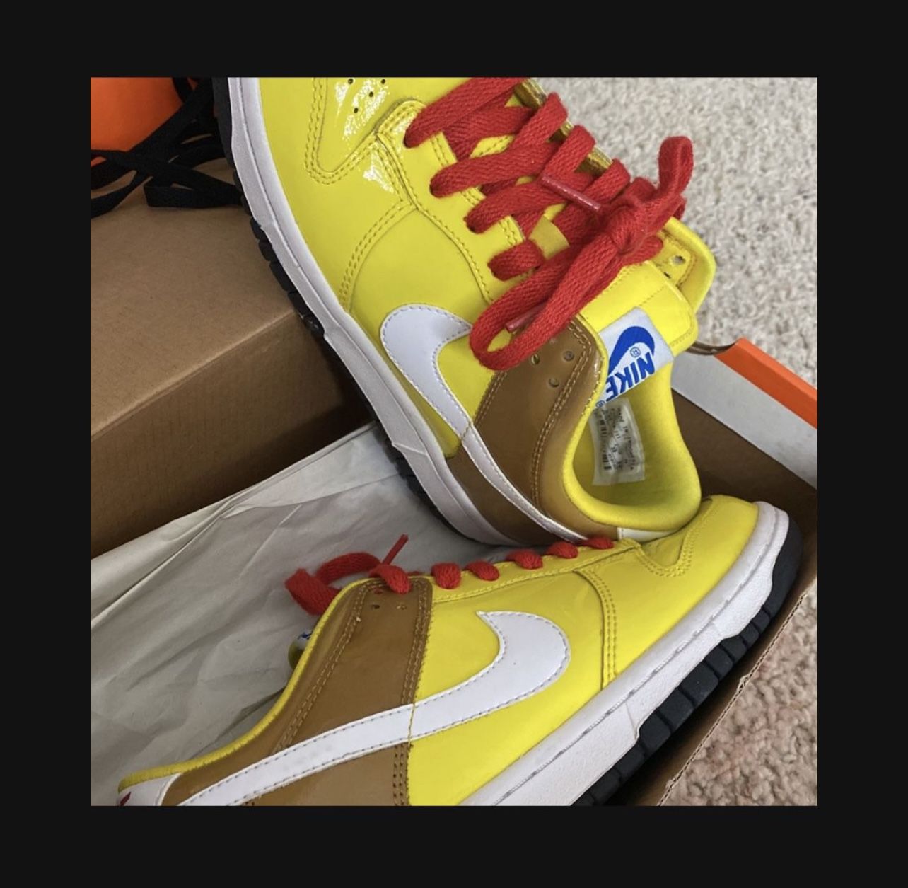 Spongebob Nike Dunks Size 5.5y