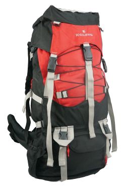 Camping Backpack Large Travel Daypack Mountain Hiking Bag with Free Rain Cover Red