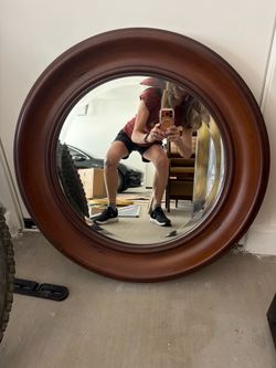 Uttermost Solid Wood Frame 27" Round Mirror