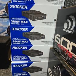 Kicker Hideaway Subwoofer And Amplifier 