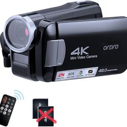 ORDRO 4K Camcorder Video IR Night Vision Camera Full HD 1080P 60FPS 3.0 Inch IPS Touch Screen. Like new.